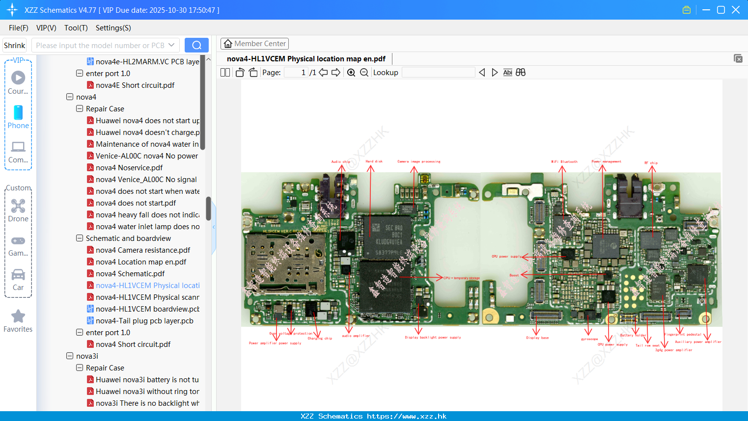 Huawei Nova4-HL1VCEM Physical Location Map En